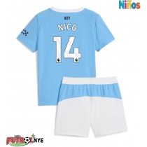 Camiseta Manchester City Nico Gonzalez #14 Primera Equipación para niños 2025-26 manga corta (+ pantalones cortos)